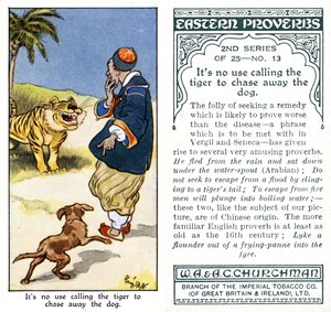 「犬を追い払うために虎に電話をしても無駄だ」1932